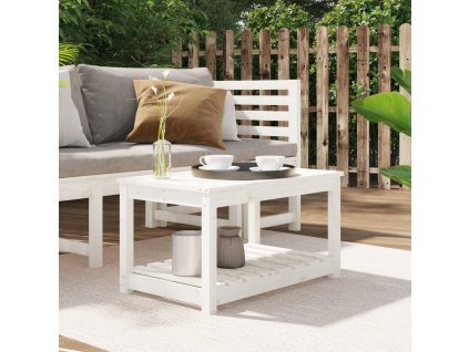 vidaXL Zahradní stůl bílý 82,5 x 50,5 x 45 cm masivní borové dřevo