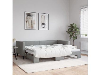 vidaXL Válenda s přistýlkou světle šedá 90 x 190 cm textil