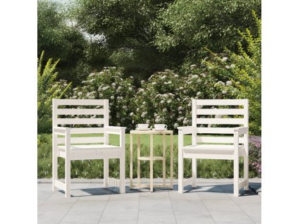 vidaXL Zahradní židle 2 ks bílé 60 x 48 x 91 cm masivní borové dřevo
