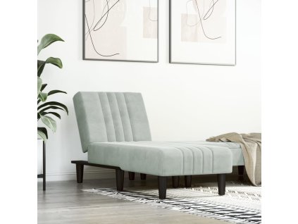 vidaXL Lenoška světle šedá samet