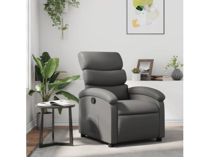 vidaXL polohovací křeslo šedé umělá kůže
