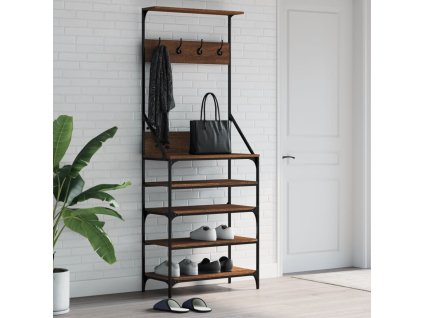 vidaXL Stojan na oblečení s prostorem pro obuv hnědý dub 70x34x184 cm
