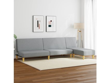vidaXL 2dílná sedací souprava světle šedá textil