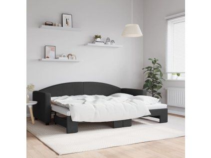 vidaXL Válenda s přistýlkou černá 80 x 200 cm textil