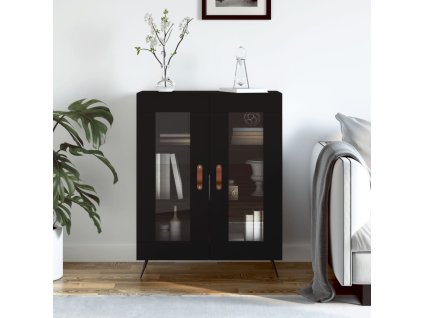 vidaXL Příborník černý 69,5 x 34 x 90 cm kompozitní dřevo