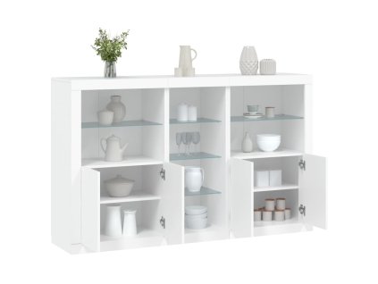 vidaXL Příborník s LED osvětlením bílý 162 x 37 x 100 cm