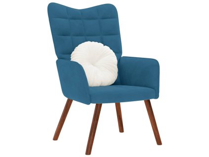 vidaXL Relaxační křeslo modré samet