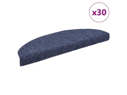 vidaXL Schodové rohože samolepicí 30 ks 65 x 21 x 4 cm modré, půlkulaté, velké