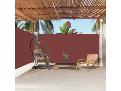 vidaXL Zatahovací boční markýza hnědá 180 x 600 cm