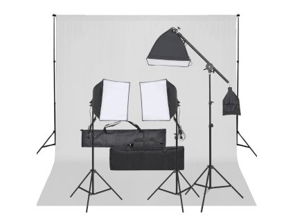 vidaXL Ateliérové vybavení sada se světly a pozadím