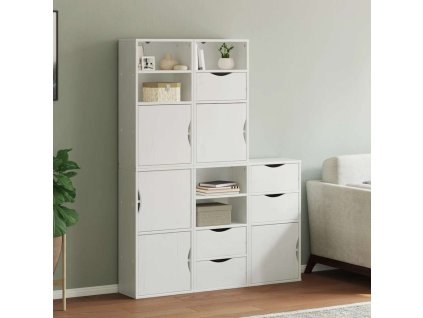 vidaXL Boční skříňky 5 ks "ODDA" Bílá 40x24x79 cm Borovicový masiv