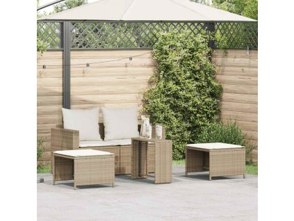 vidaXL 5dílná zahradní sedací souprava s polštáři Stohovatelná béžová