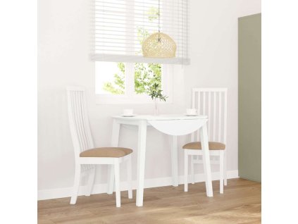 vidaXL Jídelní židle s polštáři 2 ks bílé masivní dřevo gumové