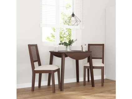 vidaXL Jídelní židle s polštáři 2 ks Hnědá masivní dřevěná guma