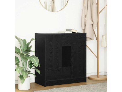 vidaXL Příborník se zásuvkami a dvířky Dub černý 70,5x34x74,5 cm
