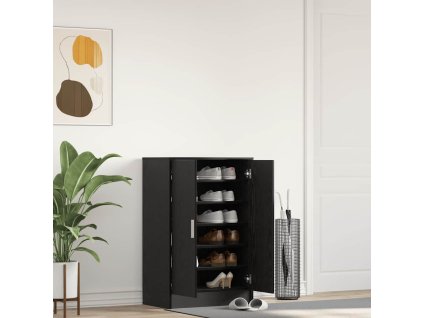 vidaXL Botník černý dub 60x35x92 cm Dřevěné konstrukce