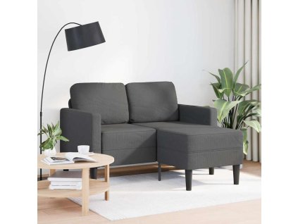 vidaXL Dvoumístná pohovka s lenoškou ve tvaru L tmavě šedá 125 cm lněná