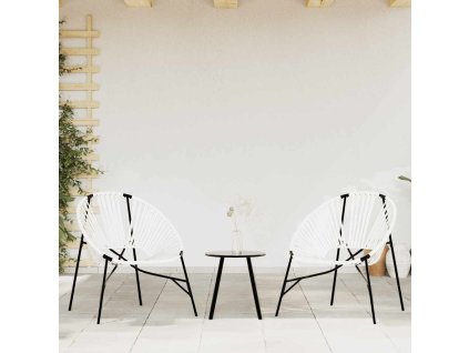 vidaXL Sada zahradních židlí 3 ks z černého a bílého polyratanu
