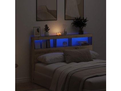 vidaXL Čelní skříň s LED Artisan Dub 160x17x102 cm
