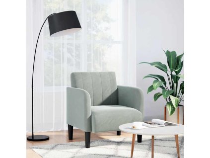 vidaXL Rozkládací křeslo s područkami světle šedé 54 cm Velvet