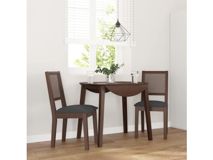 vidaXL Jídelní židle s polštáři 2 ks Hnědá masivní dřevěná guma