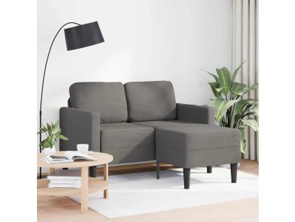 vidaXL Dvoumístná pohovka s lehátkem ve tvaru L Světle šedá Povlečení