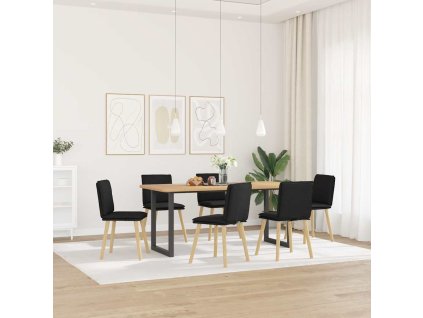 vidaXL Jídelní židle 6 ks černé textil