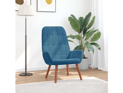 vidaXL Relaxační křeslo modré samet