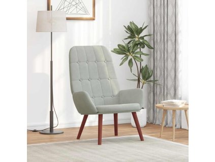 vidaXL Relaxační křeslo světle šedé samet