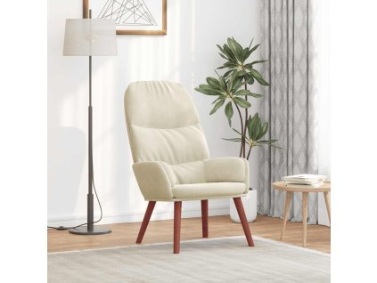 vidaXL Relaxační židle krémově bílá samet