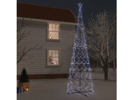 vidaXL Vánoční stromek kužel 3000 studených bílých LED diod 230x800 cm