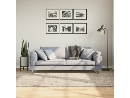 vidaXL Koberec HUARTE vysokým vlasem lesklý vzhled béžový 160x230 cm