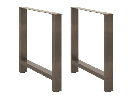 vidaXL Nohy k jídelnímu stolu z přírodní oceli 2 ks 80 x (72-73) cm ocel