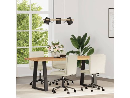 vidaXL Jídelní židle 4 ks krémové umělá kůže