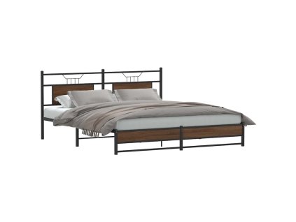 vidaXL Rám postele bez matrace hnědý dub 160 x 200 cm kompozitní dřevo