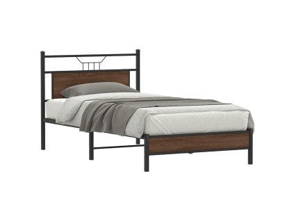 vidaXL Rám postele bez matrace hnědý dub 100 x 200 cm kompozitní dřevo