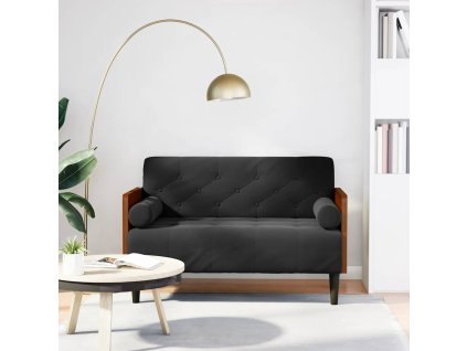 vidaXL Pohovka Loveseat s podhlavníkem, černá, 110 cm, samet