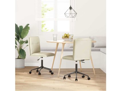 vidaXL Jídelní židle 2 ks krémové umělá kůže