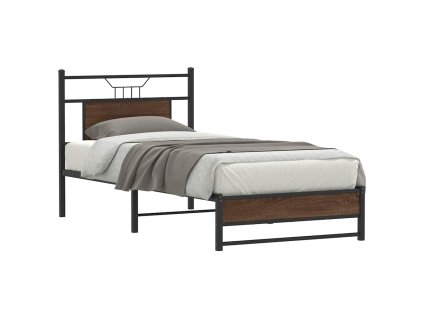 vidaXL Rám postele bez matrace hnědý dub 90 x 200 cm kompozitní dřevo