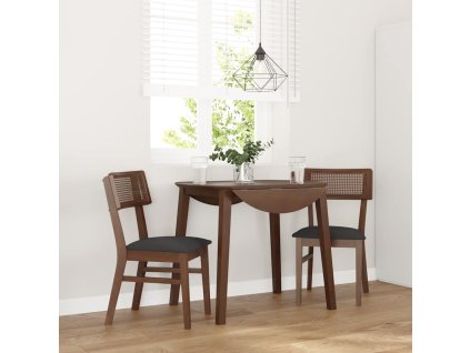 vidaXL Jídelní židle s polštáři 2 ks Hnědá masivní dřevěná guma