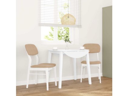 vidaXL Jídelní židle s polštáři 2 ks bílé masivní dřevo gumové