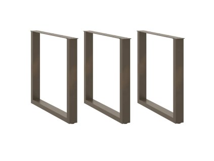 vidaXL Nohy k jídelnímu stolu ve tvaru U, 3 ks, přírodní ocel, 90 x (72-73) cm, ocel
