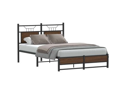 vidaXL Rám postele bez matrace hnědý dub 120 x 190 cm kompozitní dřevo