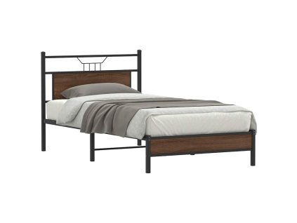 vidaXL Rám postele bez matrace hnědý dub 100 x 190 cm kompozitní dřevo