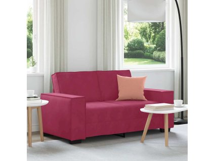 vidaXL 2místná pohovka vínová 120 cm samet