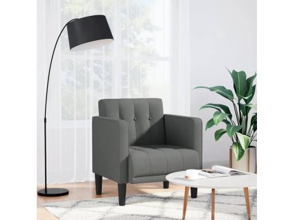 vidaXL Rozkládací křeslo s područkami tmavě šedé 53 cm látka