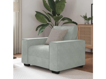 vidaXL Křeslo světle šedé 60 cm samet