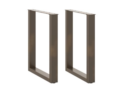 vidaXL Nohy k jídelnímu stolu ve tvaru U, 2 ks, přírodní ocel, 70 x (72-73) cm, ocel