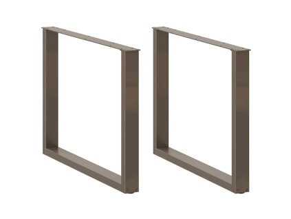 vidaXL Nohy k jídelnímu stolu ve tvaru U, 3 ks, přírodní ocel, 100 x (72-73) cm, ocel