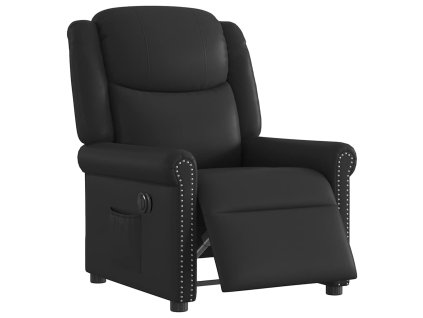 vidaXL Elektrické polohovací křeslo lesklé černé umělá kůže